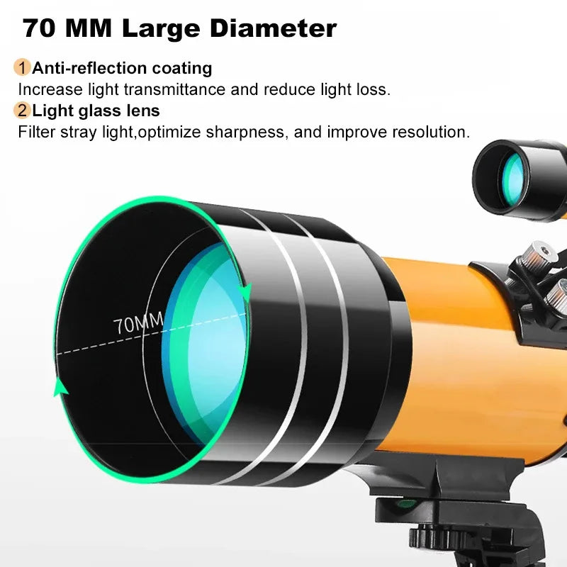 Professional Astronomical Telescope F30070 Monocular 150 Times Zoom HD Night Vision  View Moon Star  AZM70300 Stargazing