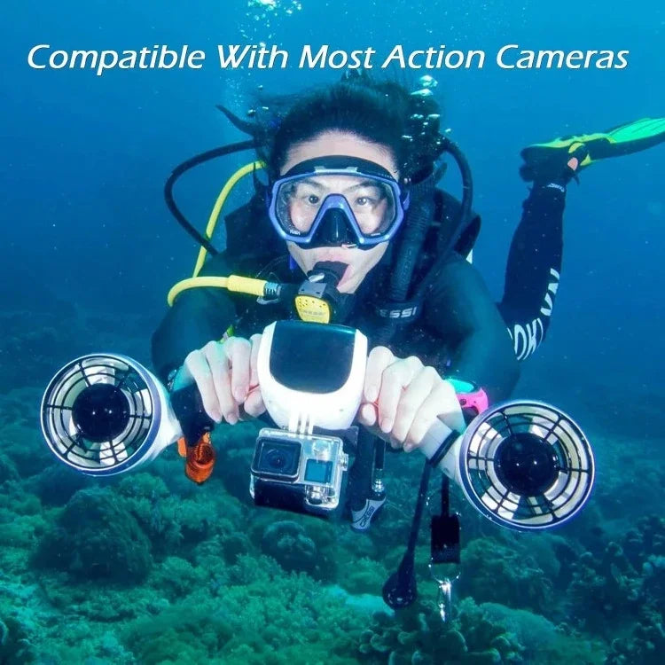 home.Mix Underwater Scooter with Action Camera Mount 30 Minutes 40M Waterproof Dual Motors Water Sports Swimming Pool Diving Sno