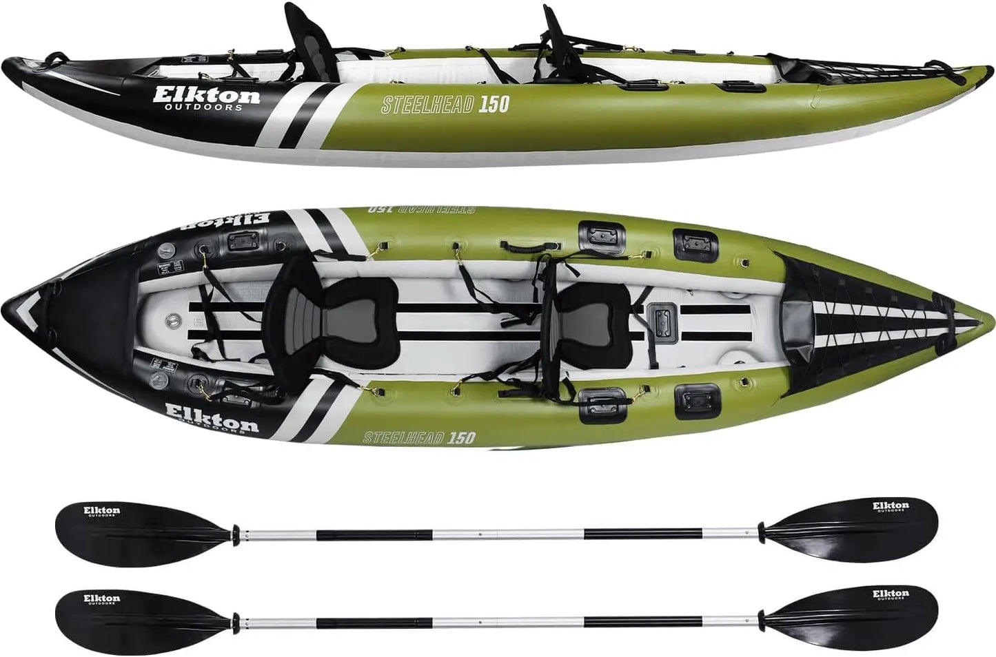 Elkton Outdoors Steelhead Inflatable Fishing Kayak Boat