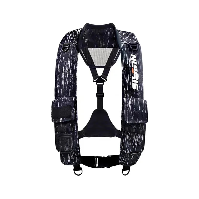 New Adult Inflatable Luya Fishing Life Jacket, Fast Auto Manual Inflatable Emergency Rescue Buoyancy Vest for Outdoor Swimming