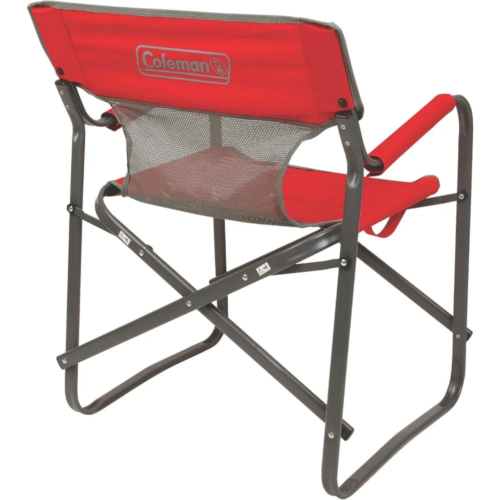 Mesh-Backed Folding Camping Chair with Cooling Feature, Portable Outdoor Seat Supporting Up to 300lbs