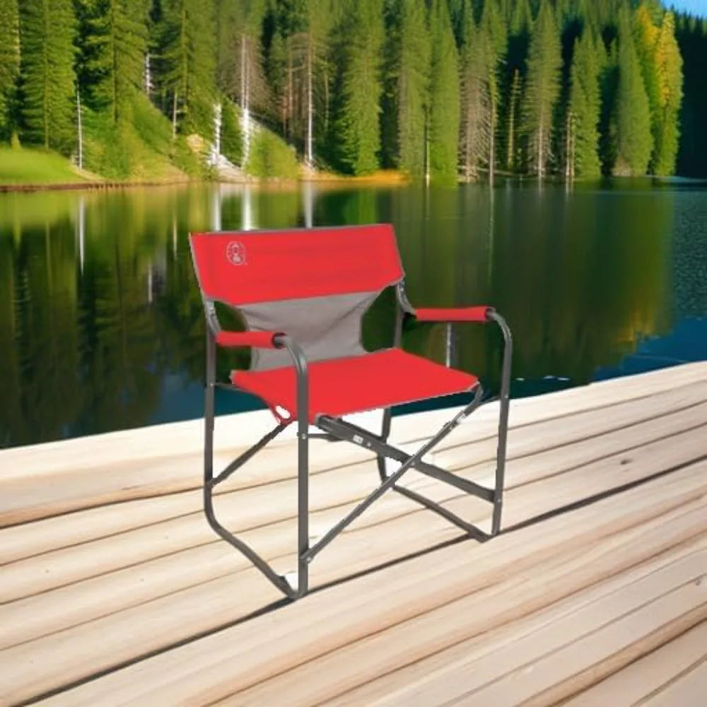 Mesh-Backed Folding Camping Chair with Cooling Feature, Portable Outdoor Seat Supporting Up to 300lbs