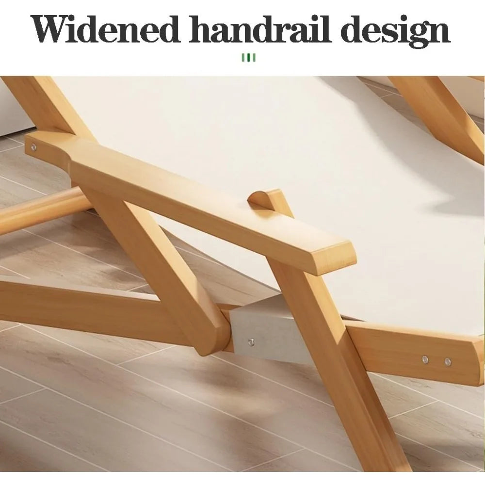 Adjustable Height Folding Wooden Patio Lounge Chair for Relaxation