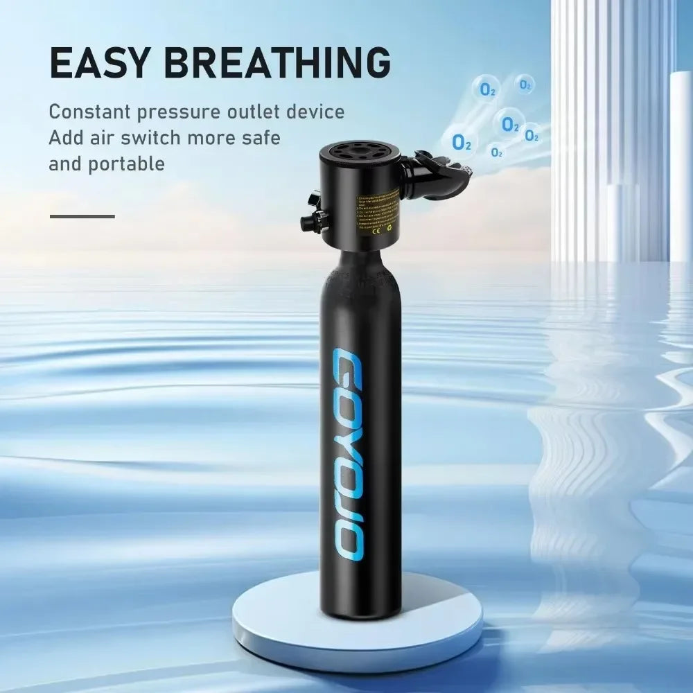 0.5L Mini Scuba Tank with Pump, Portable Diving Tank, Lung Tank Kits with 3000 PSI Max Pressure, Reusable Scuba Diving Kit Gear
