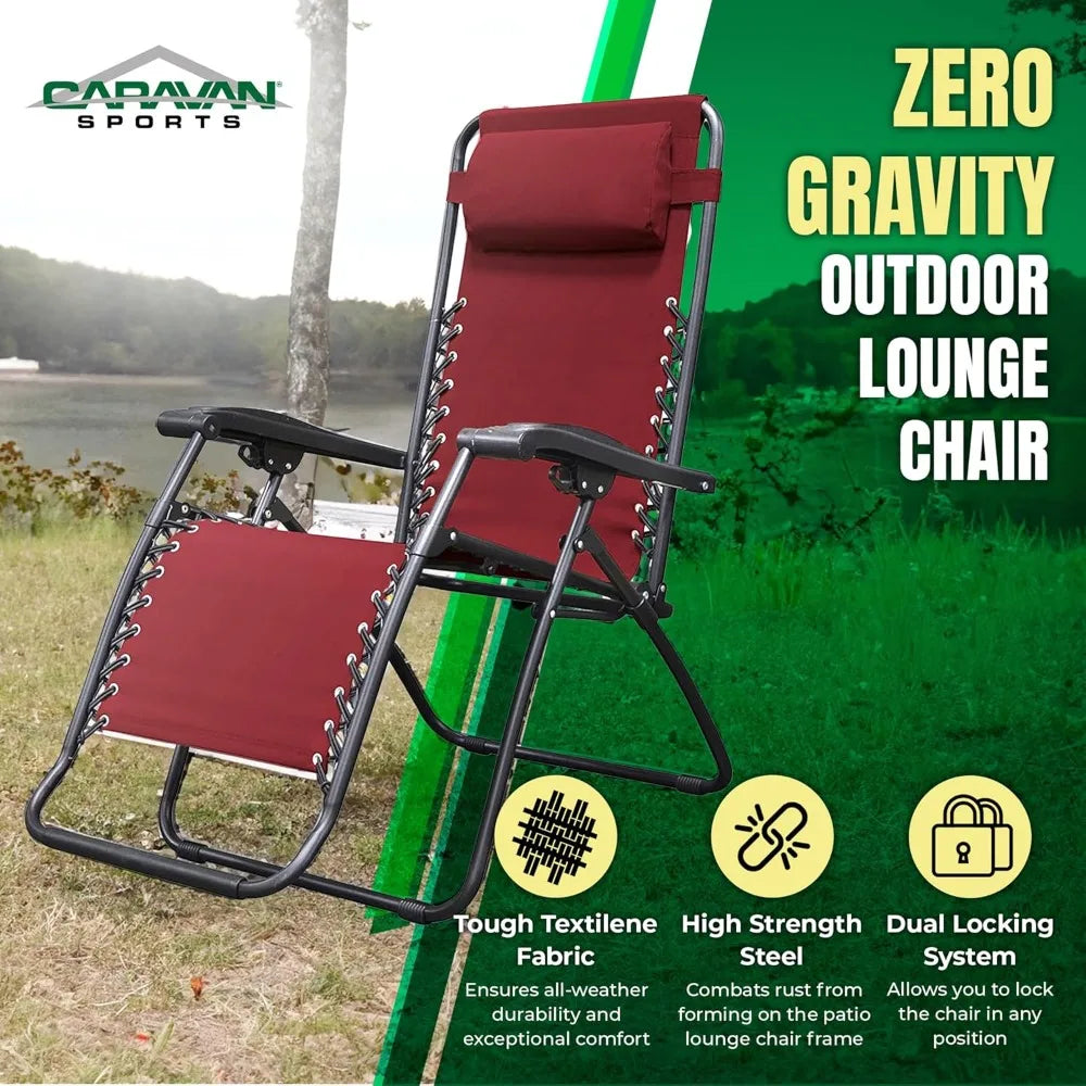 Outdoor Folding Recliner Chair for Camping, Lawn, Patio, and Pool - Zero Gravity, Portable, Adjustable for Adults