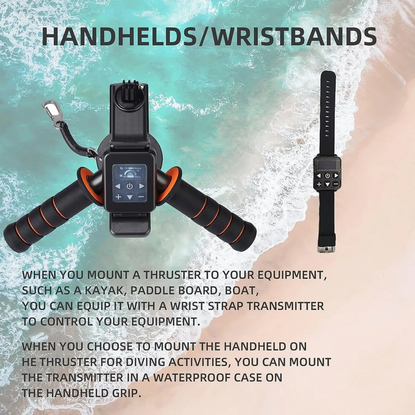 500W Electric Underwater Scooter,40M Free Diving Snorkeling Sea Scooter, Brushless Motor 60mins Removable Battery Water Scooter