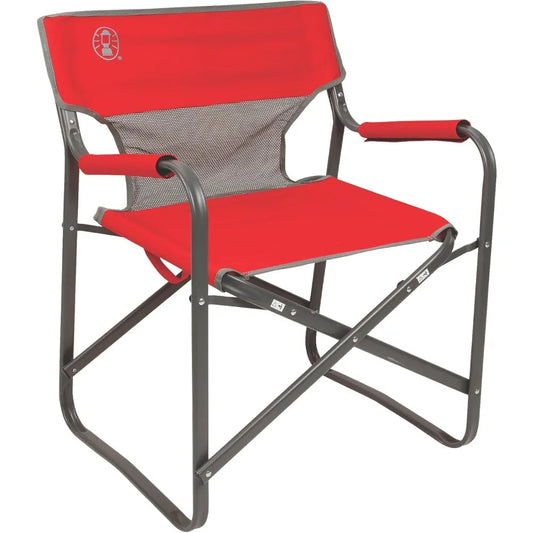 Mesh-Backed Folding Camping Chair with Cooling Feature, Portable Outdoor Seat Supporting Up to 300lbs