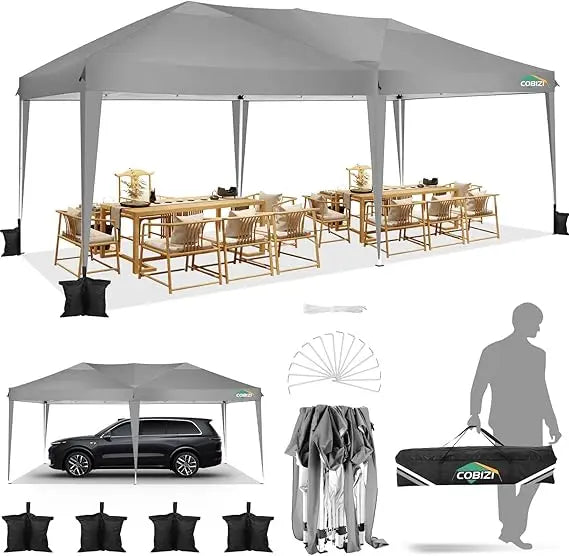 Canopy 10x20 Pop Up Canopy Tent 10x20ft Waterproof Easy Up Tents for Parties Wedding Outdoor Commercial Event Gazebo Portable I