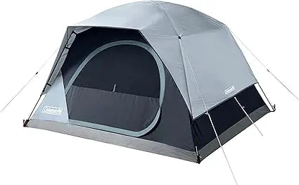 Coleman Skydome LED-lit Camping Tent for 4-8 People, Weatherproof with Pre-attached Poles, Rainfly, and Carry Bag