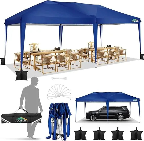 Canopy 10x20 Pop Up Canopy Tent 10x20ft Waterproof Easy Up Tents for Parties Wedding Outdoor Commercial Event Gazebo Portable I