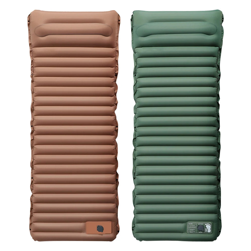 10cm Self-Inflating Sleeping Mat with Foot Pump & Pillow Ultralight Camping Mat Waterproof Camping Air Mattress for Outdoor Use