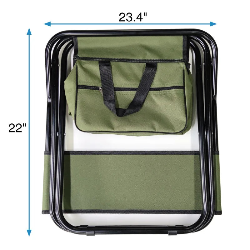 2 Piece Folding With Storage Bag Portable Chair For Indoor Outdoor Camping Picnics And Fishing Anti Slip Feet Versatile Use