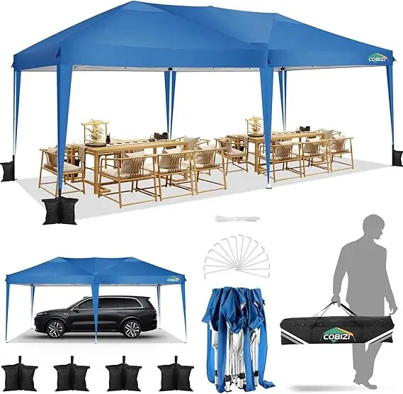 Canopy 10x20 Pop Up Canopy Tent 10x20ft Waterproof Easy Up Tents for Parties Wedding Outdoor Commercial Event Gazebo Portable I
