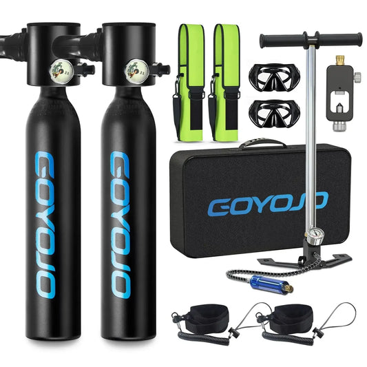 0.5L Mini Scuba Tank with Pump, Portable Diving Tank, Lung Tank Kits with 3000 PSI Max Pressure, Reusable Scuba Diving Kit Gear