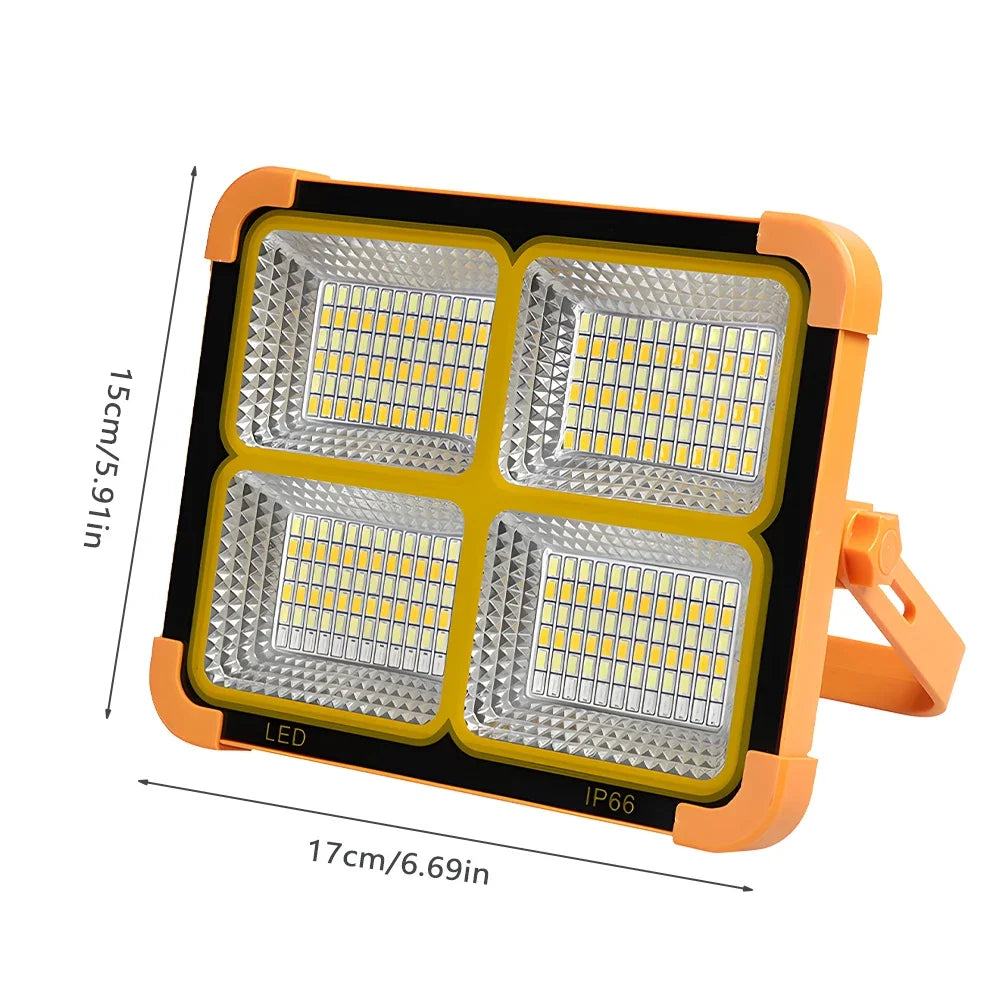 200W Portable Camping Lamp Outdoor Solar Rechargeable Emergency Light 264Led Magnet Flashlight Waterproof Camping Work Light