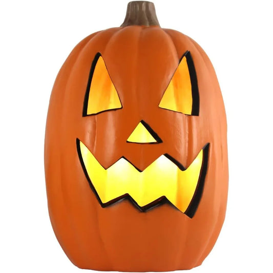 Halloween Jack o Lanterns Light Up Pumpkin Decorations with LED Bulb for Indoor and Outdoor Use 16in Large Lighted Pumpkin Deco
