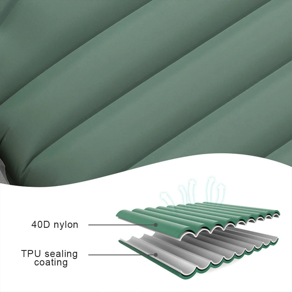 10cm Self-Inflating Sleeping Mat with Foot Pump & Pillow Ultralight Camping Mat Waterproof Camping Air Mattress for Outdoor Use