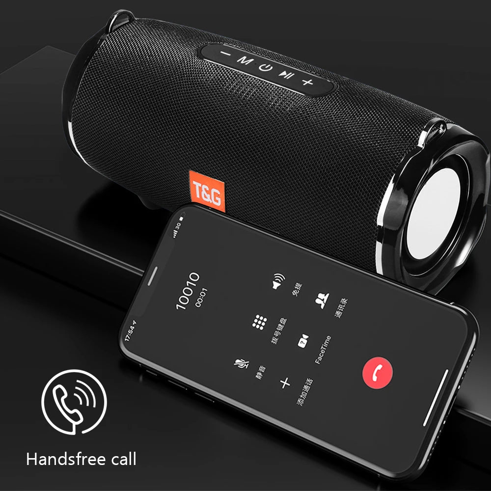 High Power Wireless Portable Speaker Waterproof Column For PC Bluetooth-compatible Speaker Subwoofer Boom Box Music Center TG187