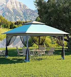 13x13 Pop Up Gazebo with Mosquito Netting & UPF 50+ Waterproof Canopy Tent,Outdoor Patio Gazebo,Backyard Tent for Party,Wedding,