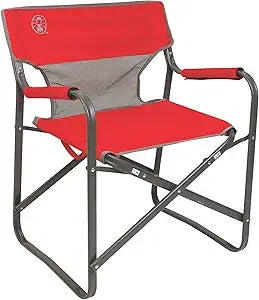Mesh-Backed Folding Camping Chair with Cooling Feature, Portable Outdoor Seat Supporting Up to 300lbs