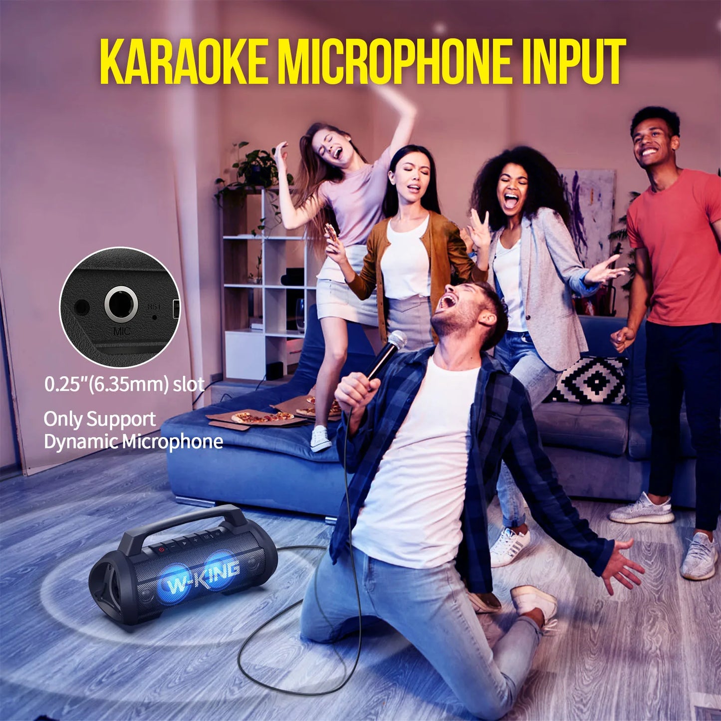 W-KING 70W RMS Bluetooth Portable Speaker,  Speaker Wireless Loud IPX6 Waterproof Bluetooth Speakers with Subwoofer/Bass Boost