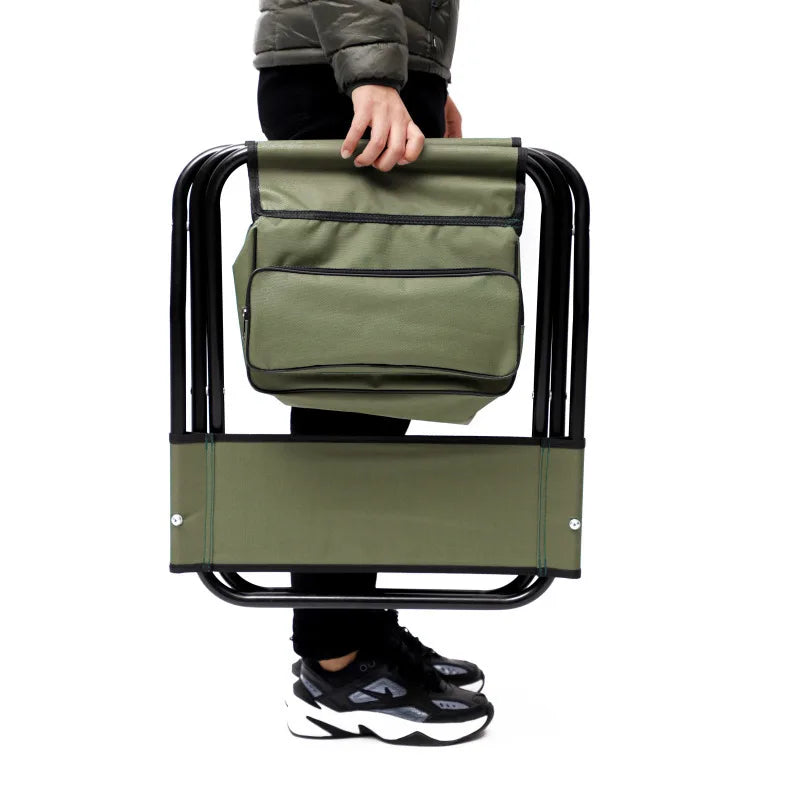 2 Piece Folding With Storage Bag Portable Chair For Indoor Outdoor Camping Picnics And Fishing Anti Slip Feet Versatile Use