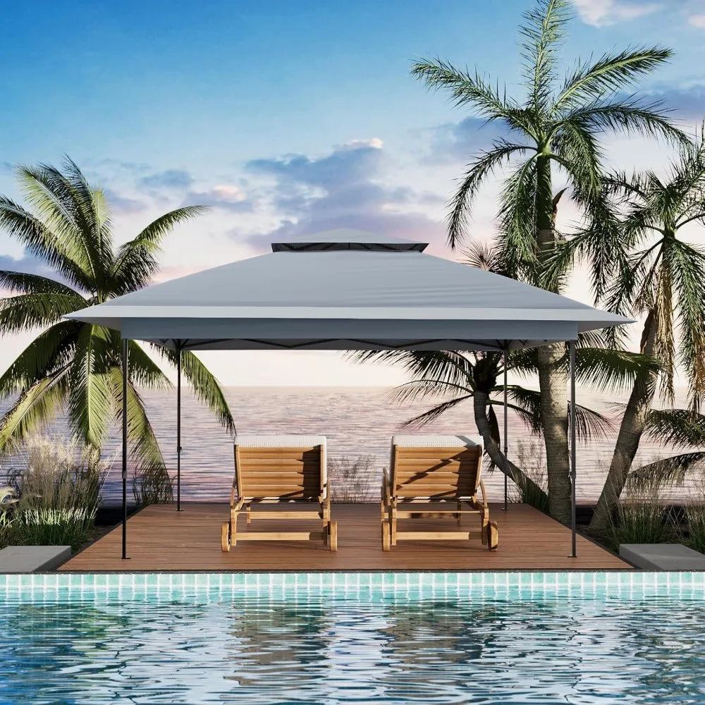 13x13 Pop Up Gazebo with Mosquito Netting & UPF 50+ Waterproof Canopy Tent,Outdoor Patio Gazebo,Backyard Tent for Party,Wedding,