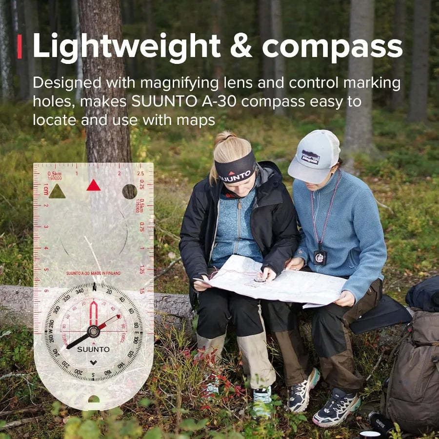A30 Compass: Compact hiking compass with luminous markings for enhanced visibility in low light conditions ideal for outdoor na
