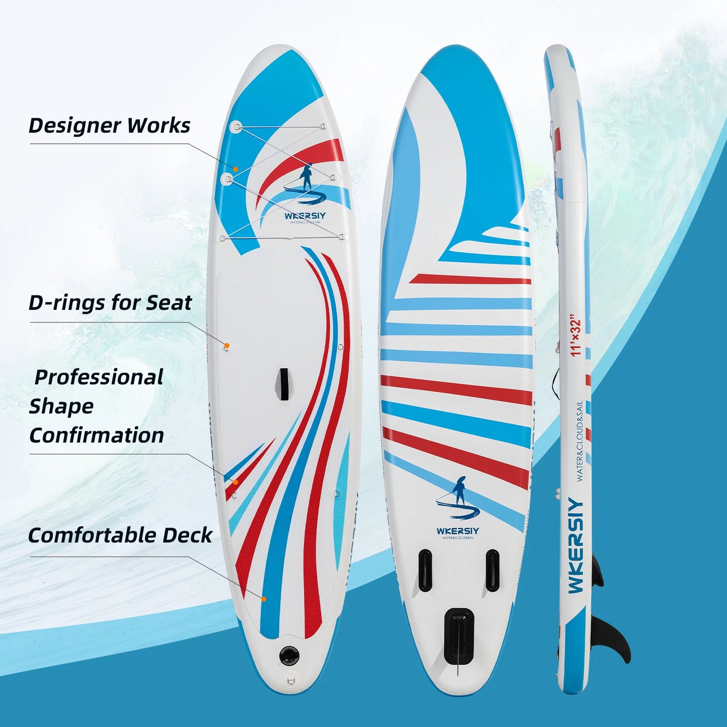 inflatable stand up paddle board 11' Sup board with paddle board accessories