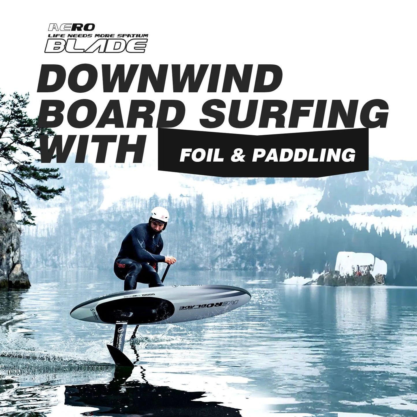 Spatium Inflatable Downwind Board Unpowered Versatile Inflatable Surfing SUP Downwind Board for 112L/124L/135L/150L Water Sports