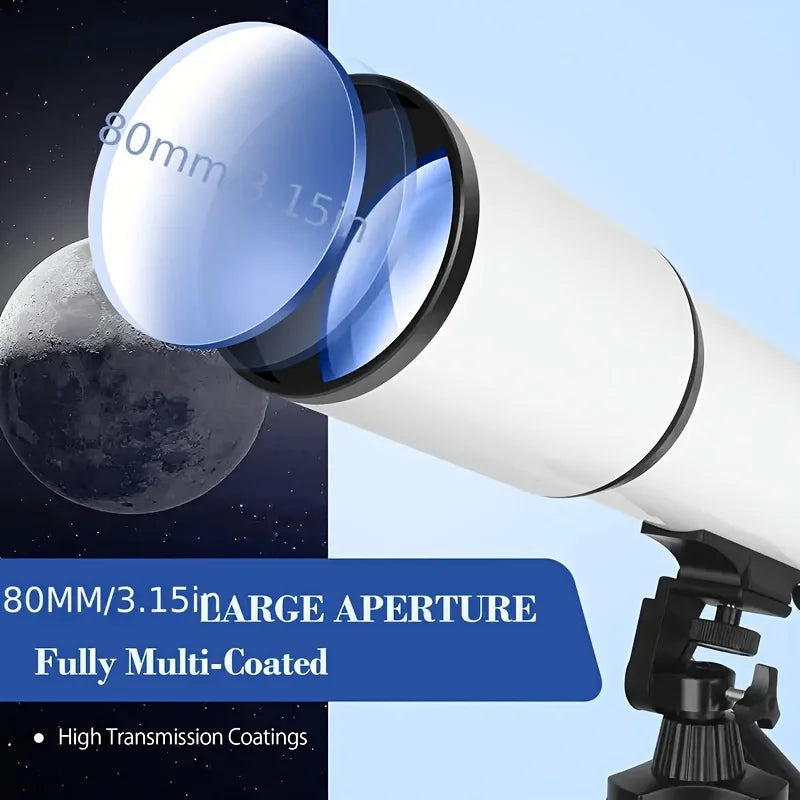 BORWOLF 80600 Professional Astronomical Telescope 180X Monocular 80MM Large-Aperture for Stargazing Bird Watching Moon Nebula