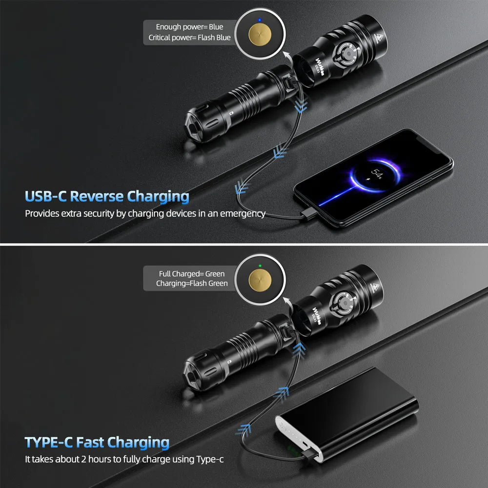 Wurkkos DL03 Professional Diving Flashlight 2800LM Dive Light Rechargeable IP68 Underwater Lantern with Green Beam 21700 Battery