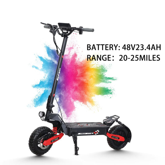 Arwibon GT06 1200W Adult Electric Foldable Commuter EScooter,Speed up to 30MPH,48V /13/23.4AH,11" Off-Road Tires,F/R Disc Brakes