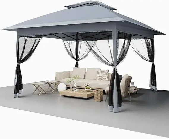 13x13 Pop Up Gazebo with Mosquito Netting & UPF 50+ Waterproof Canopy Tent,Outdoor Patio Gazebo,Backyard Tent for Party,Wedding,