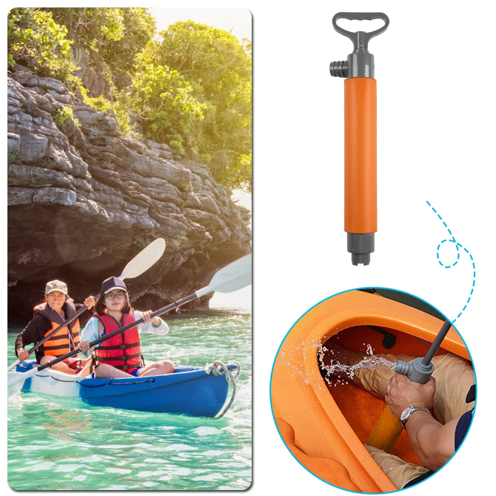 Multipurpose Kayak Manual Pump Non-slip Canoe Floating Hand Bilge Pump Leak-proof for Survival Rescue Supplies