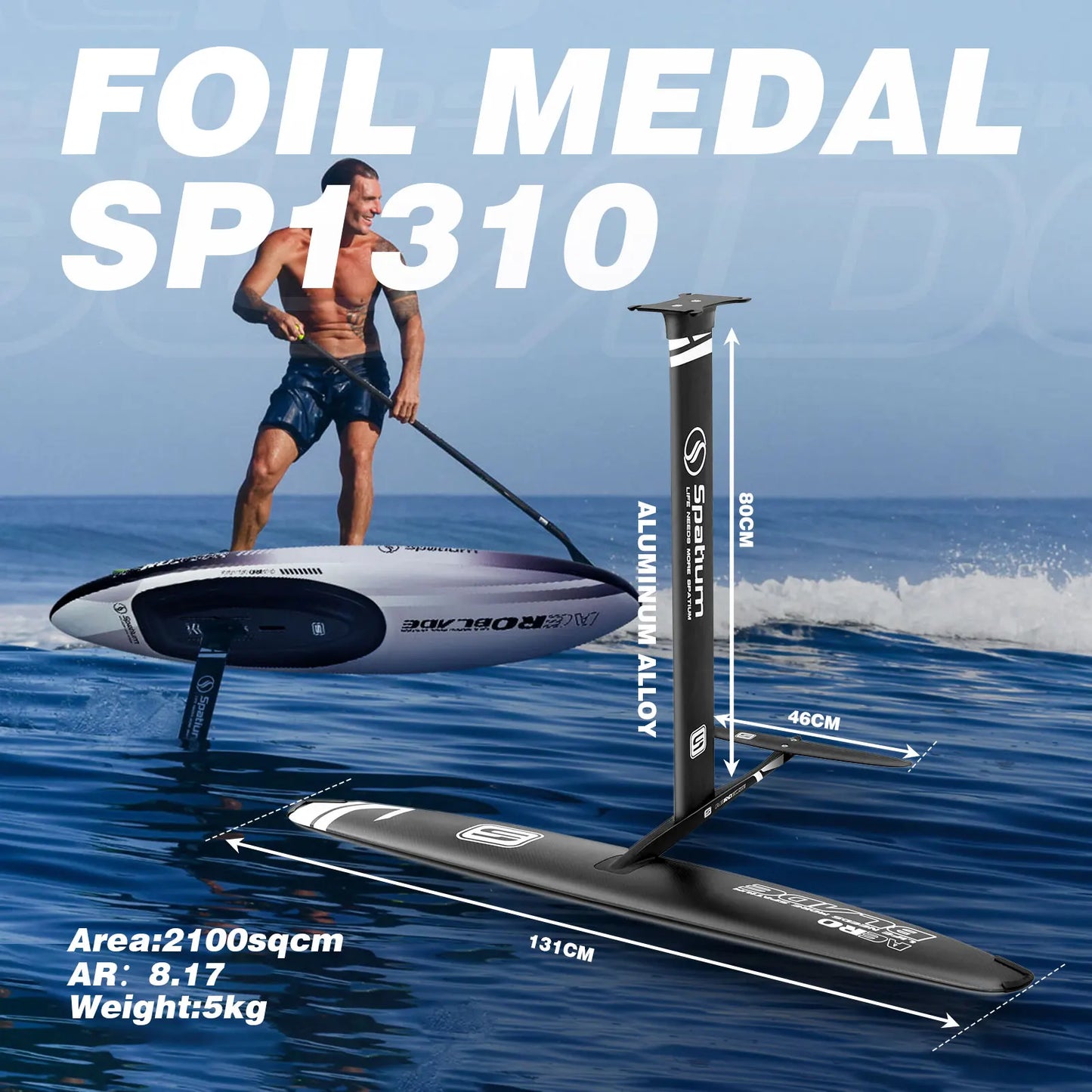 Spatium Inflatable Downwind Board Unpowered Versatile Inflatable Surfing SUP Downwind Board for 112L/124L/135L/150L Water Sports
