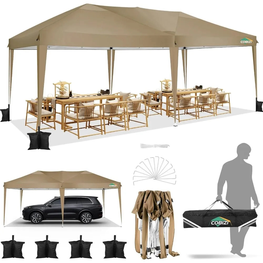 Canopy 10x20 Pop Up Canopy Tent 10x20ft Waterproof Easy Up Tents for Parties Wedding Outdoor Commercial Event Gazebo Portable I