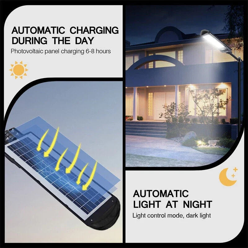 Commercial 9900000LM Solar LED Light Outdoor Dusk To Dawn Street Road Area Lamps