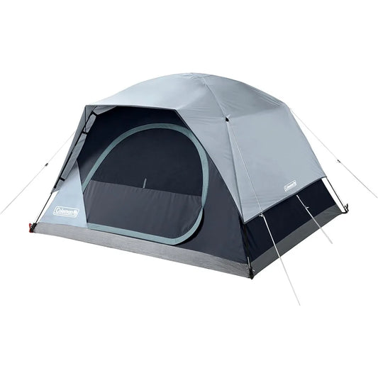 Coleman Skydome LED-lit Camping Tent for 4-8 People, Weatherproof with Pre-attached Poles, Rainfly, and Carry Bag
