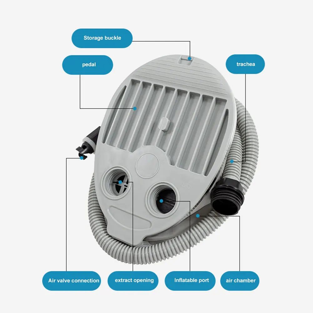 5L Boat Foot Pump High Volume High Pressure Foot Pump Portable Inflatable Air Pump for Inflatable Boats Beds Swimming Rings