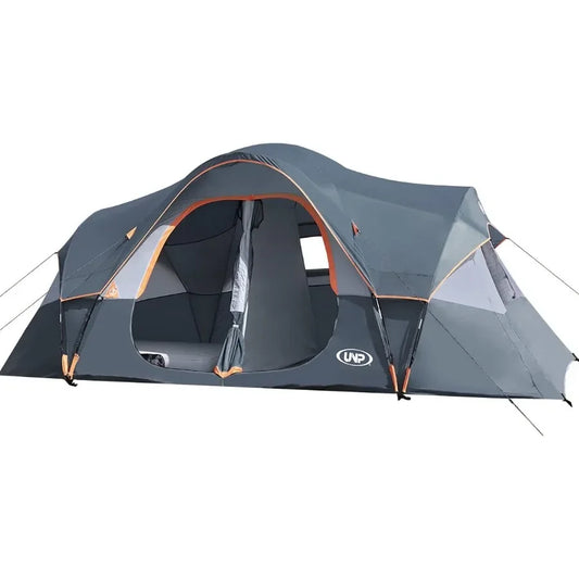 Camping Tent 10PersonFamily Tents Parties Music Festival Tent Big Easy Up 5 Large Mesh Windows Double Layer 2 Room Waterproof W