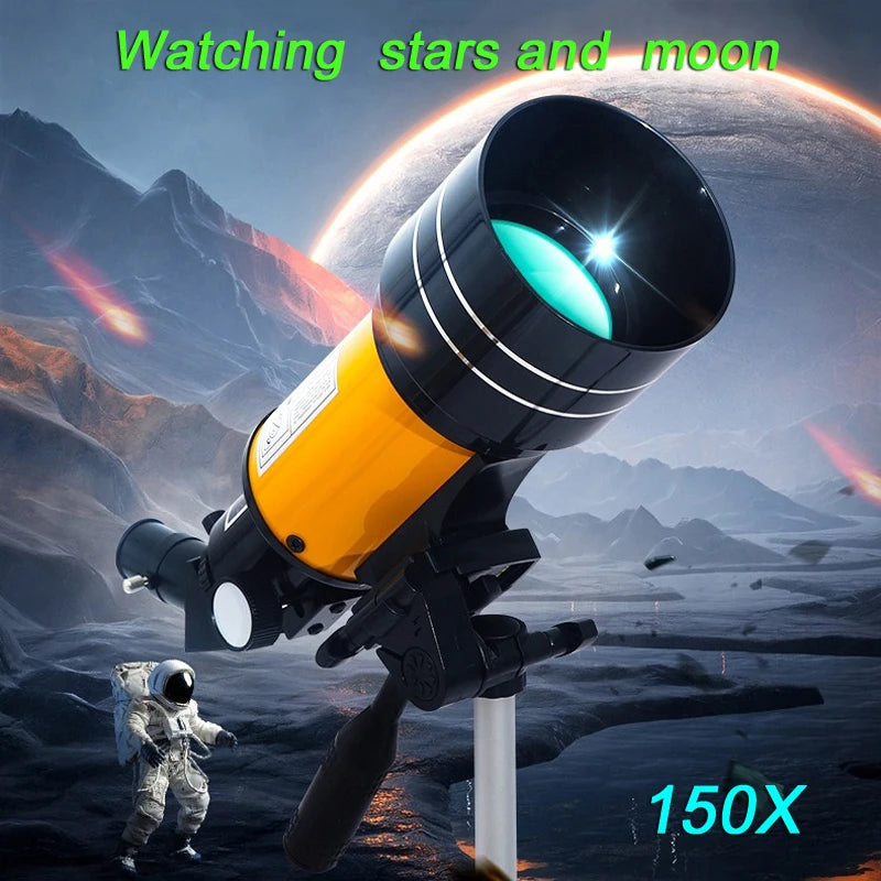 Professional Astronomical Telescope F30070 Monocular 150 Times Zoom HD Night Vision  View Moon Star  AZM70300 Stargazing
