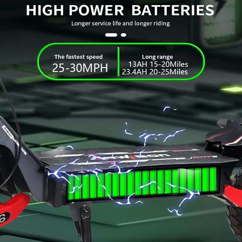 Arwibon GT06 1200W Adult Electric Foldable Commuter EScooter,Speed up to 30MPH,48V /13/23.4AH,11" Off-Road Tires,F/R Disc Brakes