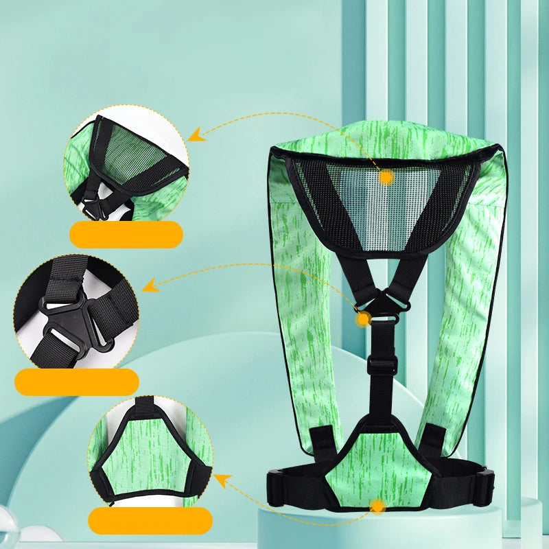 New Adult Inflatable Luya Fishing Life Jacket, Fast Auto Manual Inflatable Emergency Rescue Buoyancy Vest for Outdoor Swimming