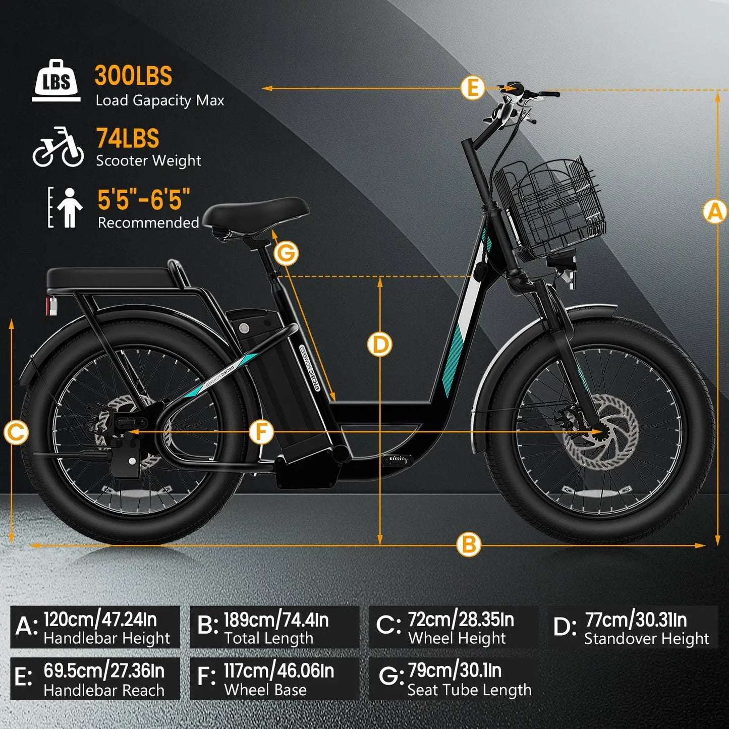 Electric Scooter with Seat, 48V Removable Battery E-Bike, Up to 30Miles&20MPH, 500/800/1200W Motor, 20" Fat Tire Adult Electric