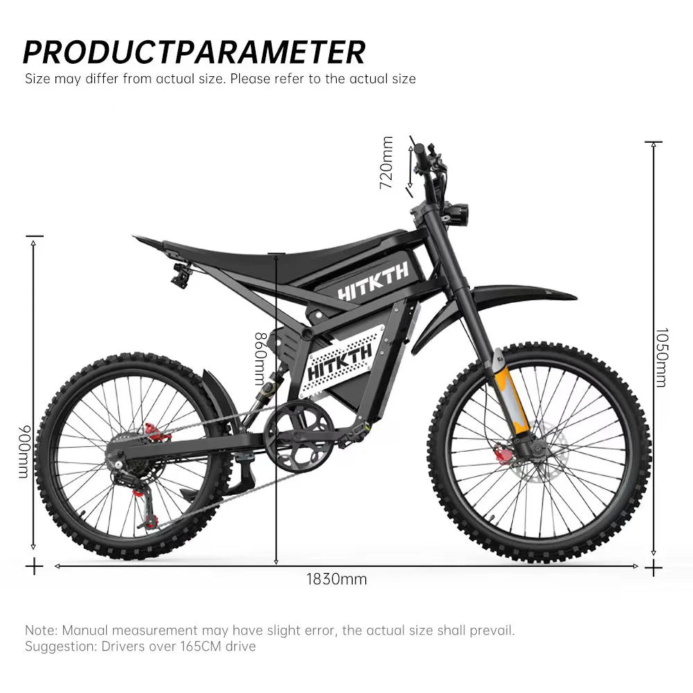 FVKINGE6 off-road electric bicycle peak 2900W motor 60KM/H52V40AH electric motorcycle 25 inches