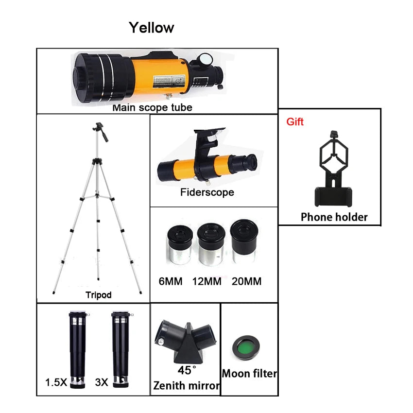 Professional Astronomical Telescope F30070 Monocular 150 Times Zoom HD Night Vision  View Moon Star  AZM70300 Stargazing
