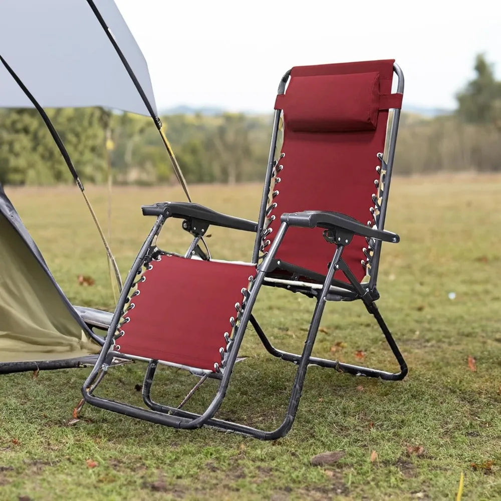 Outdoor Folding Recliner Chair for Camping, Lawn, Patio, and Pool - Zero Gravity, Portable, Adjustable for Adults