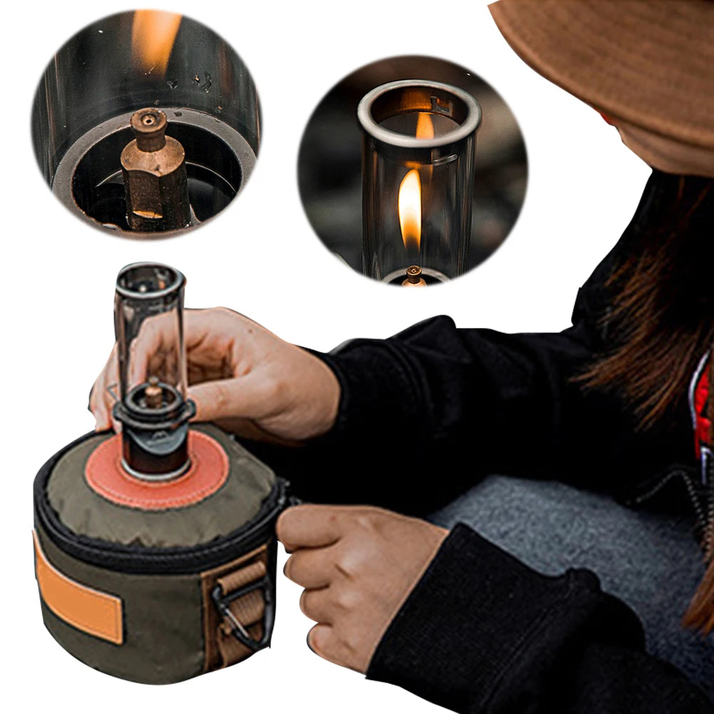 Camping Gas Lantern Tent Night Light Multi-Function Butane Gas Light Lantern Windproof Gas Candle Light for Camping Picnic