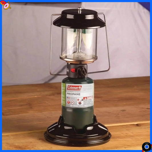 Quick-Pack 810 Lumens 2-Mantle Propane Lantern with Carry Case, Black, Bright Portable Camping Light